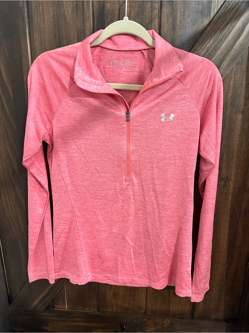 Under Armour Coral Pink Quarter-Zip Performance Top